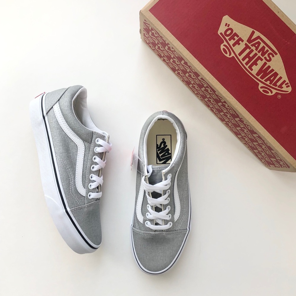 [ nib ] Vans Old Skool Silver Lurex Sneakers - Picture 2 of 6